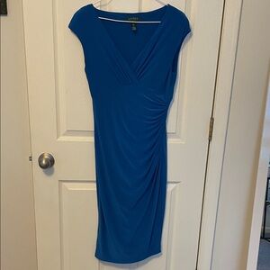 Ralph Lauren V-Neck Blue Midi Dress